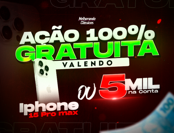 GRATUITO - IPHONE 15 PRO MAX OU 5K NO PIX!!